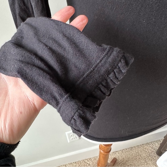 Deletta Black Ruffle Long Sleeve Lightweight Shirt Size Small - Picture 5 of 9